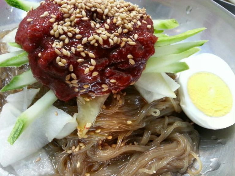 비빔냉면+숯불고기